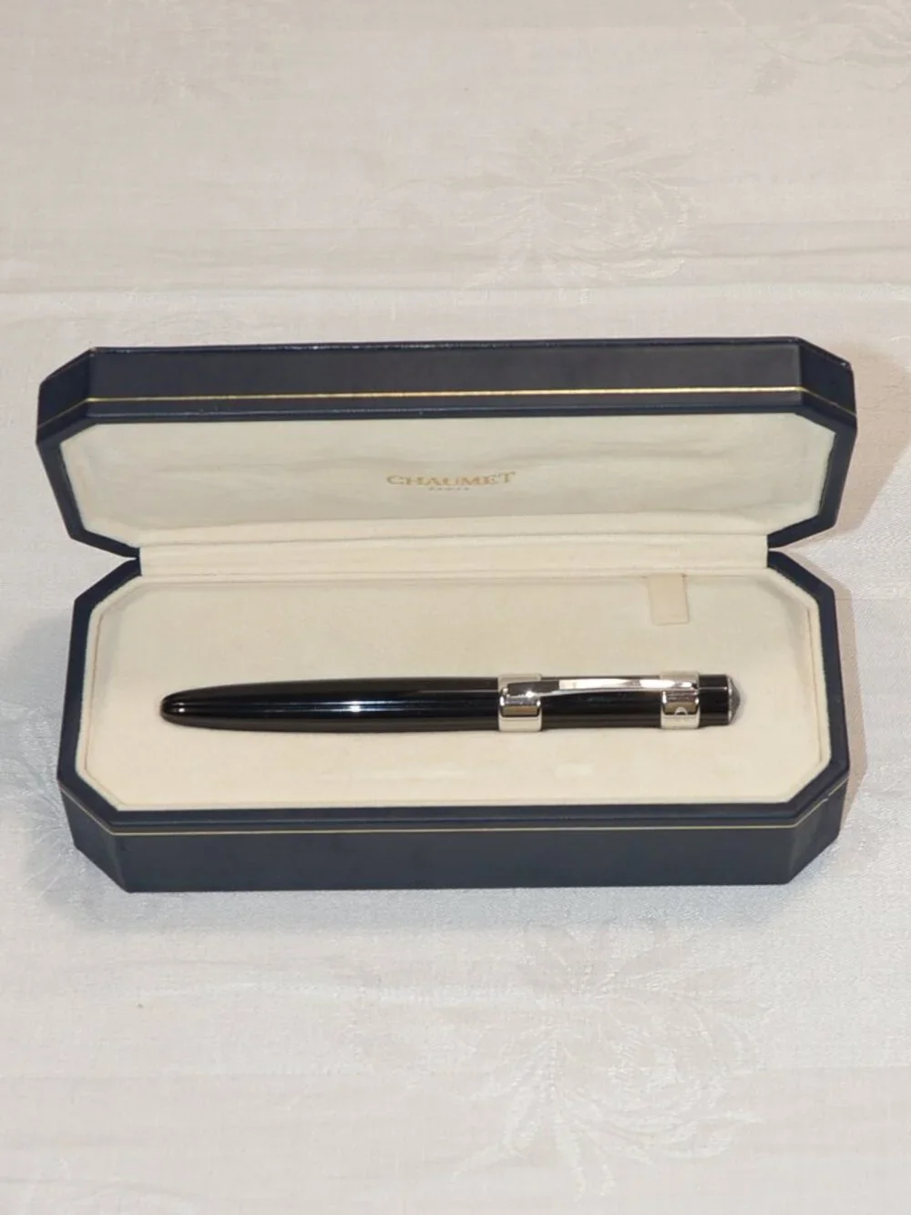 Chaumet Paris Luxury Black Lacquer & Palladium Pen - EUC WT